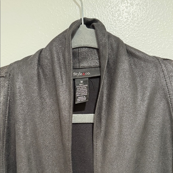 Style & Co. Charcoal Open-Front Jacket - Picture 3 of 4